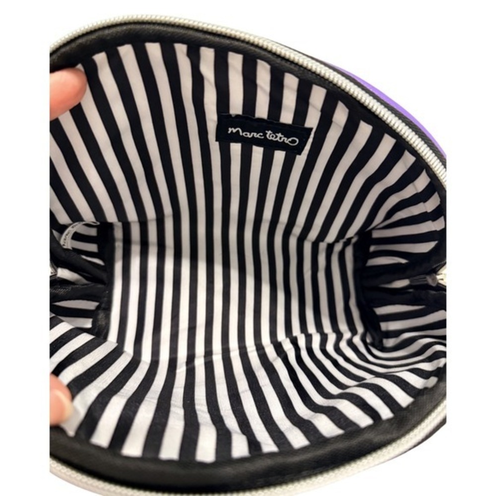 NWT $36 Marc Tetro Love My Bichon Frise Medium Cosmetic Makeup Bag Pouch Purple - Picture 4 of 7